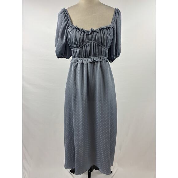 dRA Los Angeles Anthropologie Peasant Dress Light Blue Small Maxi - Picture 1 of 10